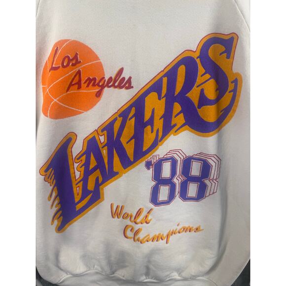 VTG 1988 Los Angeles Lakers NBA Championship Single Stitched Crewneck 80s XL USA - Picture 3 of 9